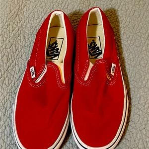 Red slip on Vans - Lightly Used - Women’s Size 7.5